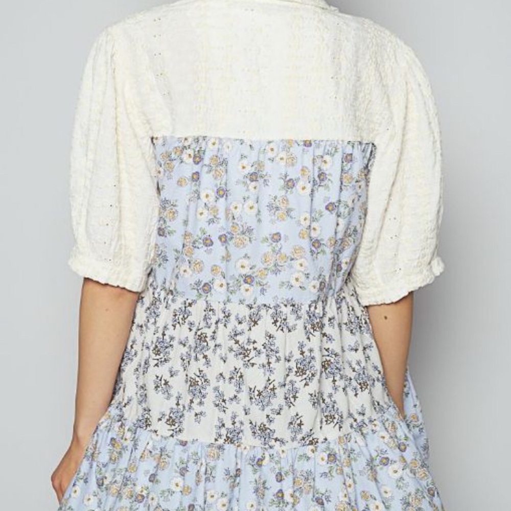 Pol Floral Patchwork Button-Up Blouse - image 2